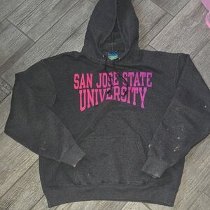 Champion Black Hoodie with Pink Print